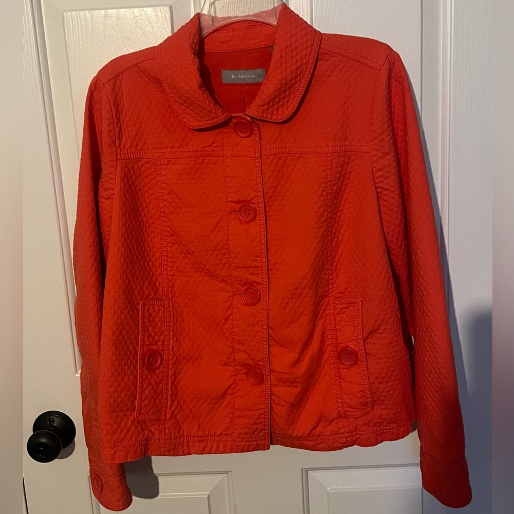 Liz Claiborne L Coral Quilted Jacket